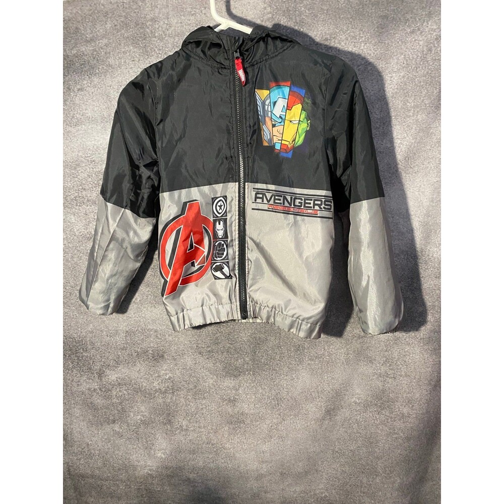 Marvel Avengers Assemble Boys Fleece Lined Hooded Jacket Coat Size 10 Flaw
